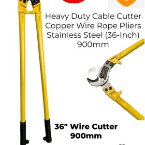 Title: Cable Cutter Copper Wire Rope Pliers Stainless Steel (36-Inch) Heavy Duty 900mm Item Description: Get the job done with this 36-Inch (900mm) Heavy Duty Cable Cutter, designed for cutting copper wire, rope, and other heavy-duty materials with ease. Built with high-grade stainless steel blades, this tool delivers clean and precise cuts every time, making it ideal for electricians, riggers, and industrial workers. 🔧 Features: • Size: 36 Inch / 900mm • Material: High-Quality Stainless Steel • Cutting Capability: Copper wire, steel rope, heavy cable • Comfort-Grip Handles: Non-slip rubber-coated handles for better grip and comfort • Heavy Duty Design: Built for long-term use in demanding environments ✅ Applications: • Electrical work • Construction sites • Industrial wiring • Auto & marine cable work Condition: Brand New Package Includes: 1 × 36” Cable Cutter