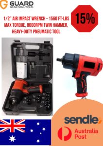 Heavy Duty 1/2” Air Impact Wrench – Twin Hammer Mechanism, Pressure-Feed Lubrication