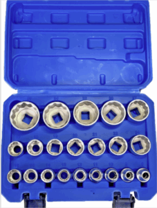 21-Piece 1/2” Drive Large 12-Point Socket Set – Metric Sizes 8–36mm with Carry Case