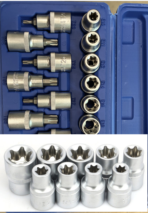19PCS E-Type Torx Socket Set – 6 Point Spline Sleeve Set - Guard Gear ...