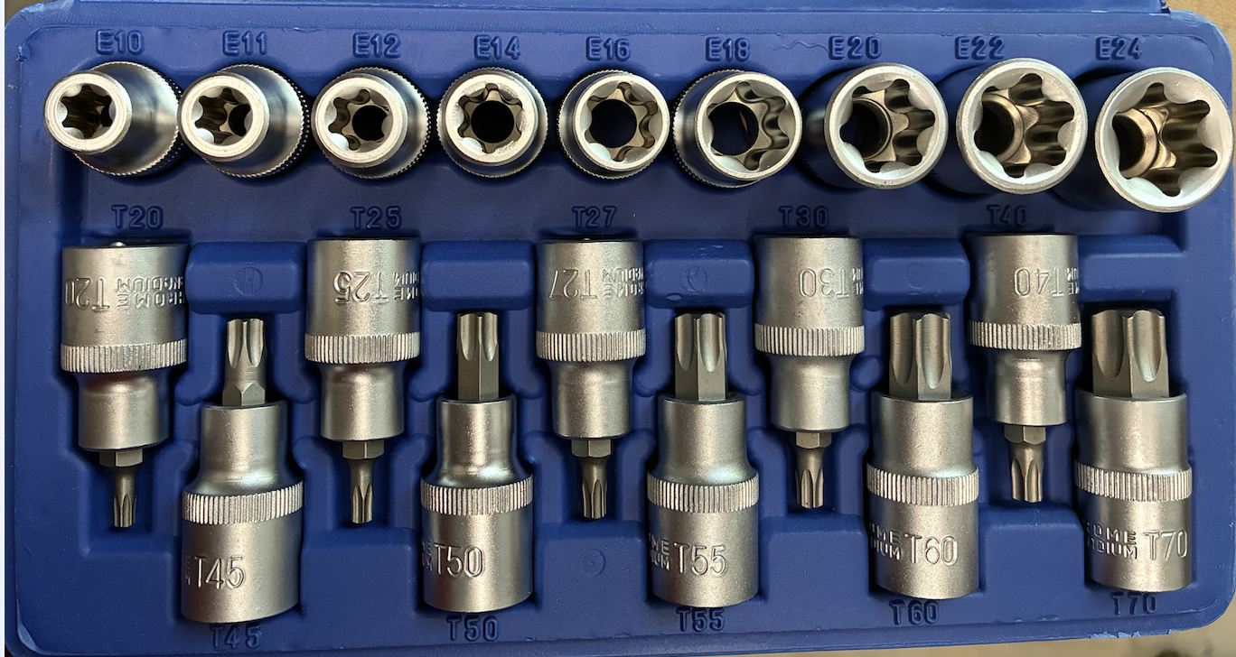 19PCS E-Type Torx Socket Set – 6 Point Spline Sleeve Set - Guard Gear ...