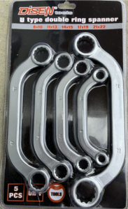 5PCS Half Moon Obstruction Ring Wrench Set (C-Type) 8–22mm