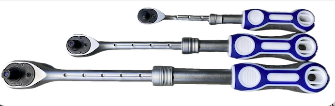 Extandable Rachet Set Extendable Ratchet 3-Piece Set – 1/4”, 3/8”, 1/2” Drive - Guard Gear ...