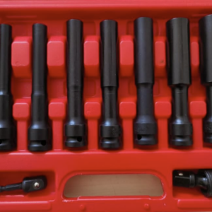 1/2 Inch Extra Deep Impact Socket Set 9 Pieces 8-19 mm Metric Extra Long