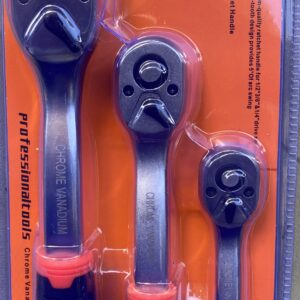 Heavy Duty & Very High Quality Ratchet 3-Piece Set – 1/4”, 3/8”, 1/2” Drive