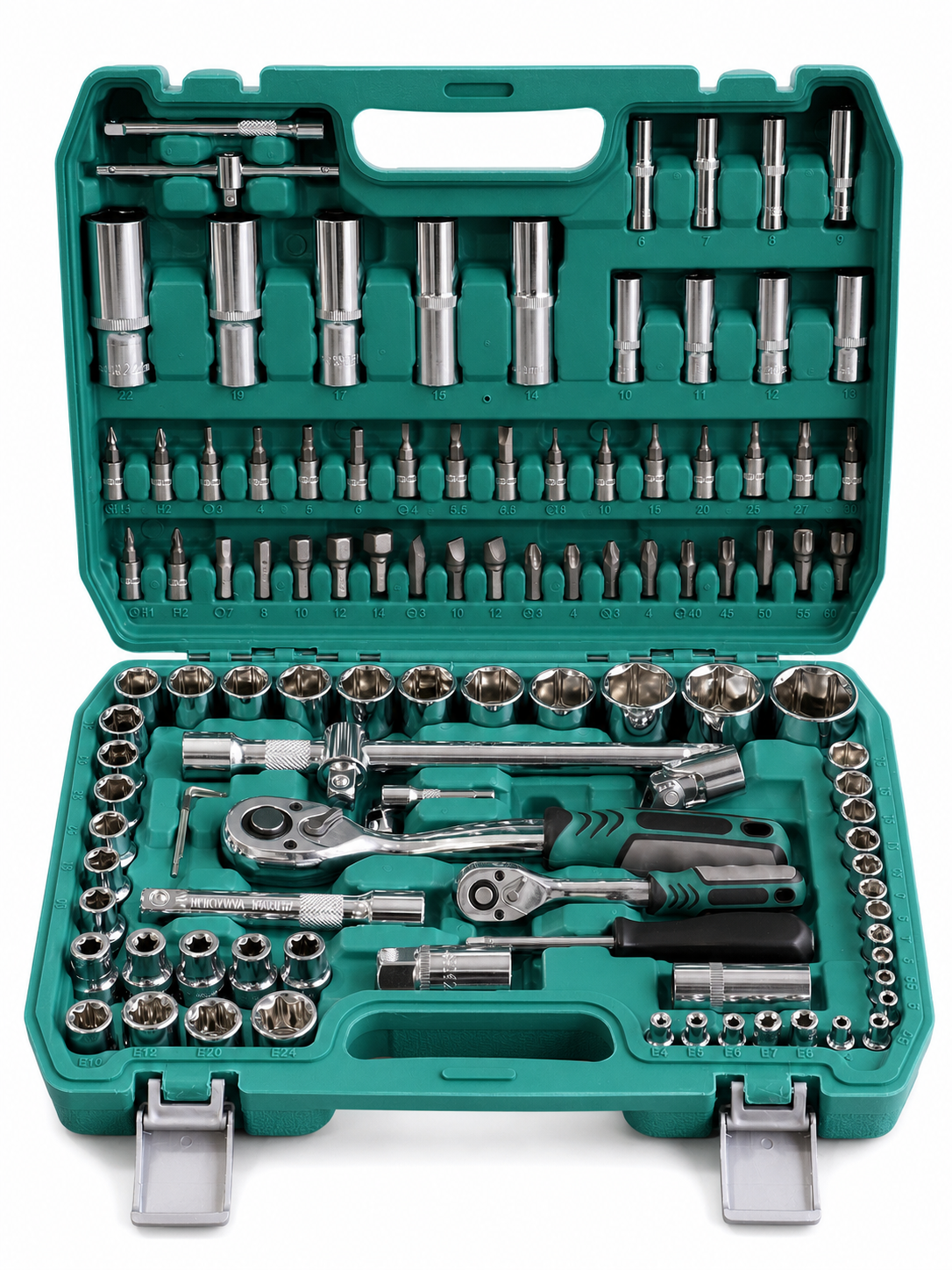 108-Piece Socket & Tool Set – 72-Tooth Ratchet, Green Case