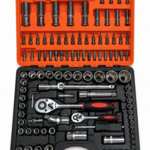 108-Piece Socket & Tool Set – 24-Tooth Ratchet
