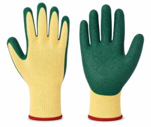 10 in 21-Gauge Green-Coated Work Gloves – 95 g