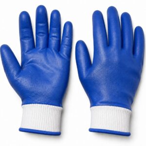 10 in Fully Coated Blue Nitrile Work Gloves – 65 g