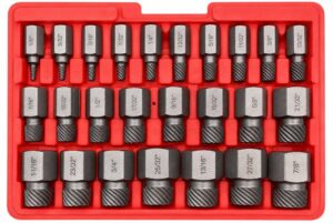 Multi-Piece Screw Extractor and Drill Bit Set – Red Case