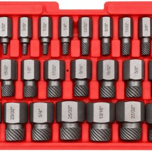 Multi-Piece Screw Extractor and Drill Bit Set – Red Case