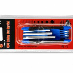 8-Piece Folding Metric Hex Key Set – Flat End