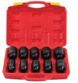 10-Piece 1/2 in Drive Deep Impact Socket Set – 27–41 mm